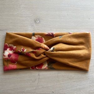 Mustard Yellow Floral Turban Twist Headband